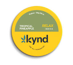 Photograph of Product: Kynd Relax Tropical Pineapple (I) Gummies 10mg 10pk