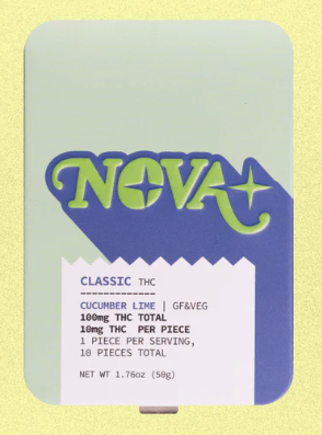 Photograph of product: Gummies | Cucumber Lime Classic (H) | 10mg TH-oui | Nova