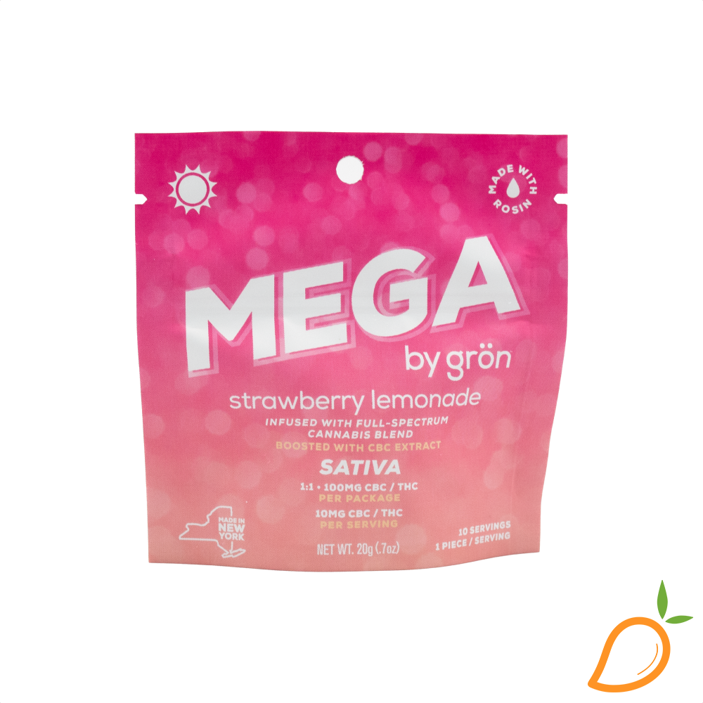 Photograph of product: 100mg 1:1 CBC/TH-oui Strawberry Lemonade MEGA Pearl Gron