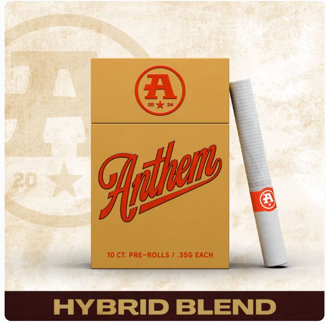 Photograph of product: Anthem | 3.5g Pre-Roll 10 Pack | Hybrid Blend