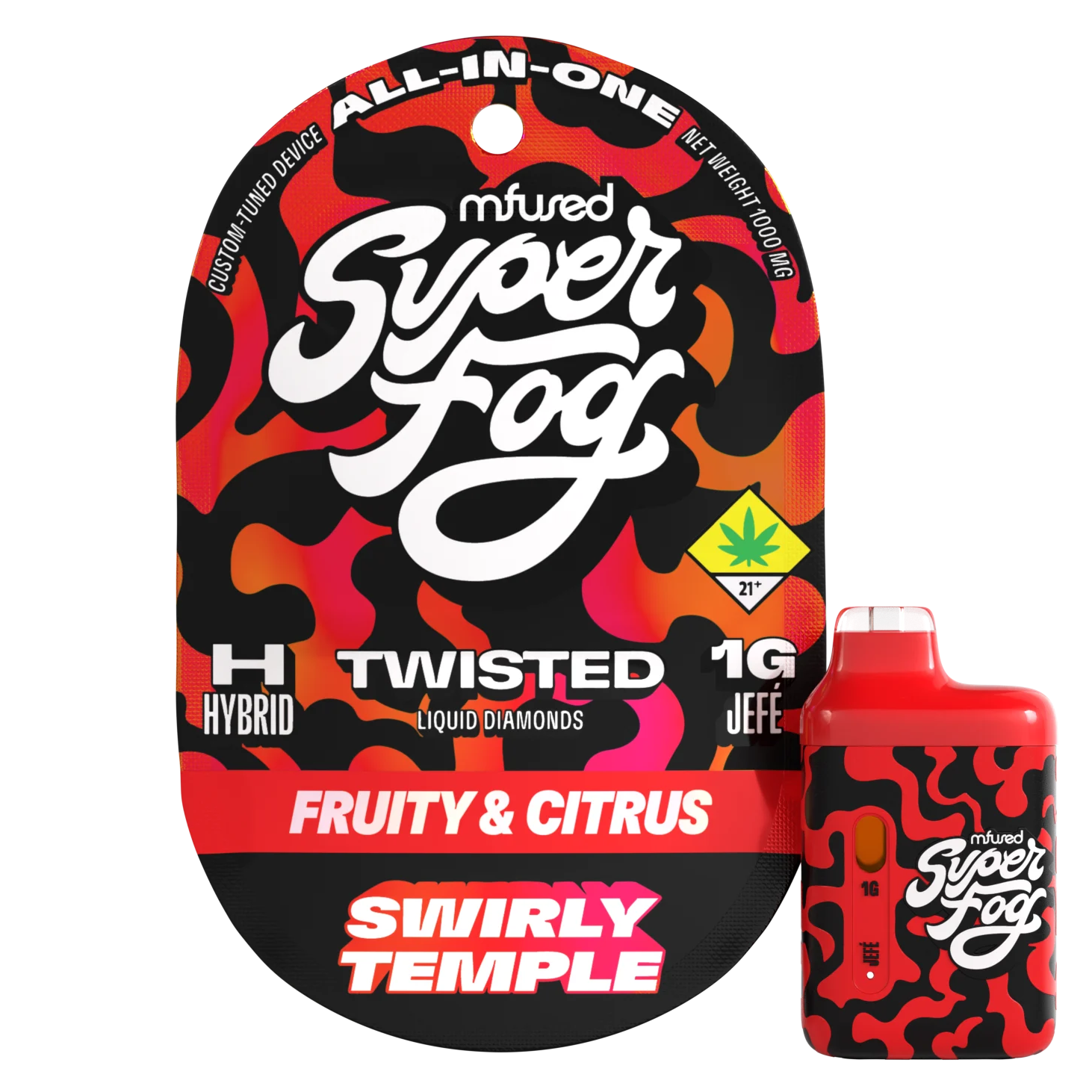 Photograph of product: Swirly Temple Liquid Diamonds Disposable Jef Vape