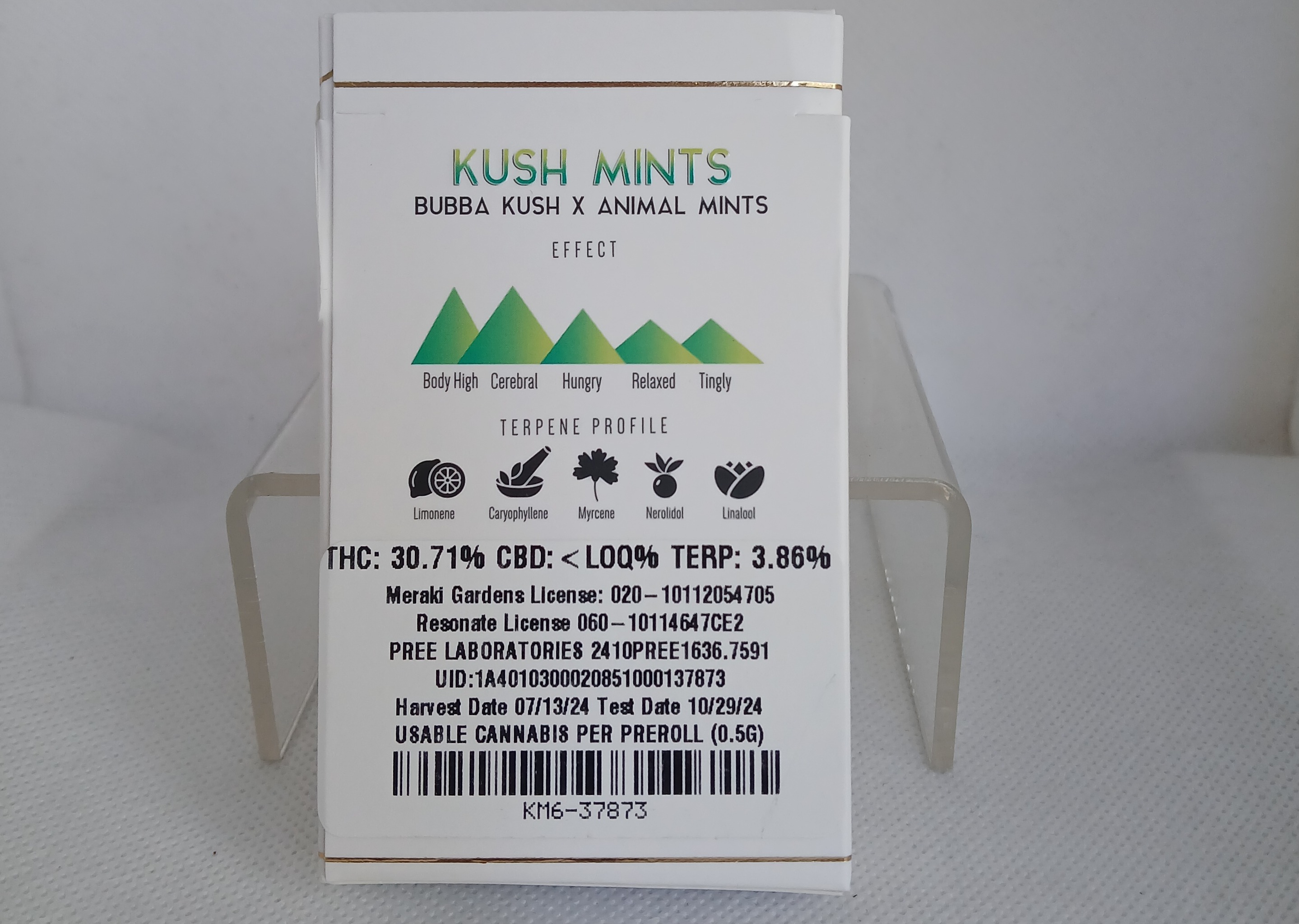 Photograph of product: MERAKI - PREROLL - 6 PACK - HYBRID - KUSH MINTS