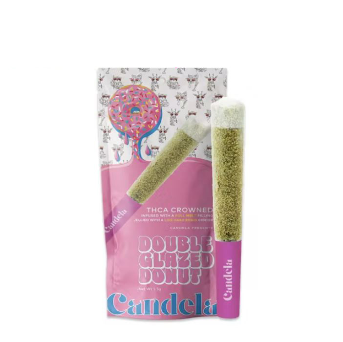 Photograph of product: Candela - Live Rosin Glazed Donut Infused Preroll - 1.5g - MAC N Gary X Don Mega