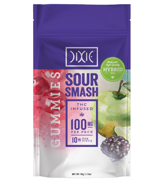 Photograph of product: Dixie Gummy 10 Pack - Sour Smash - 200mg