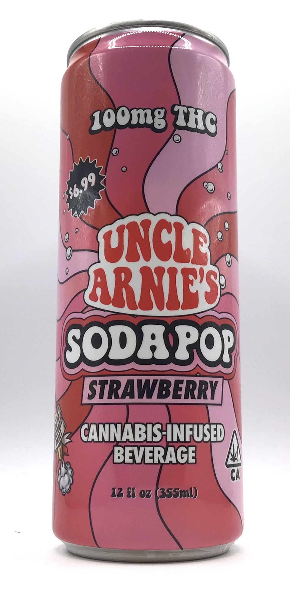 Photograph of product: UNCLE ARNIE'S: STRAWBERRY SODA 100MG 12OZ