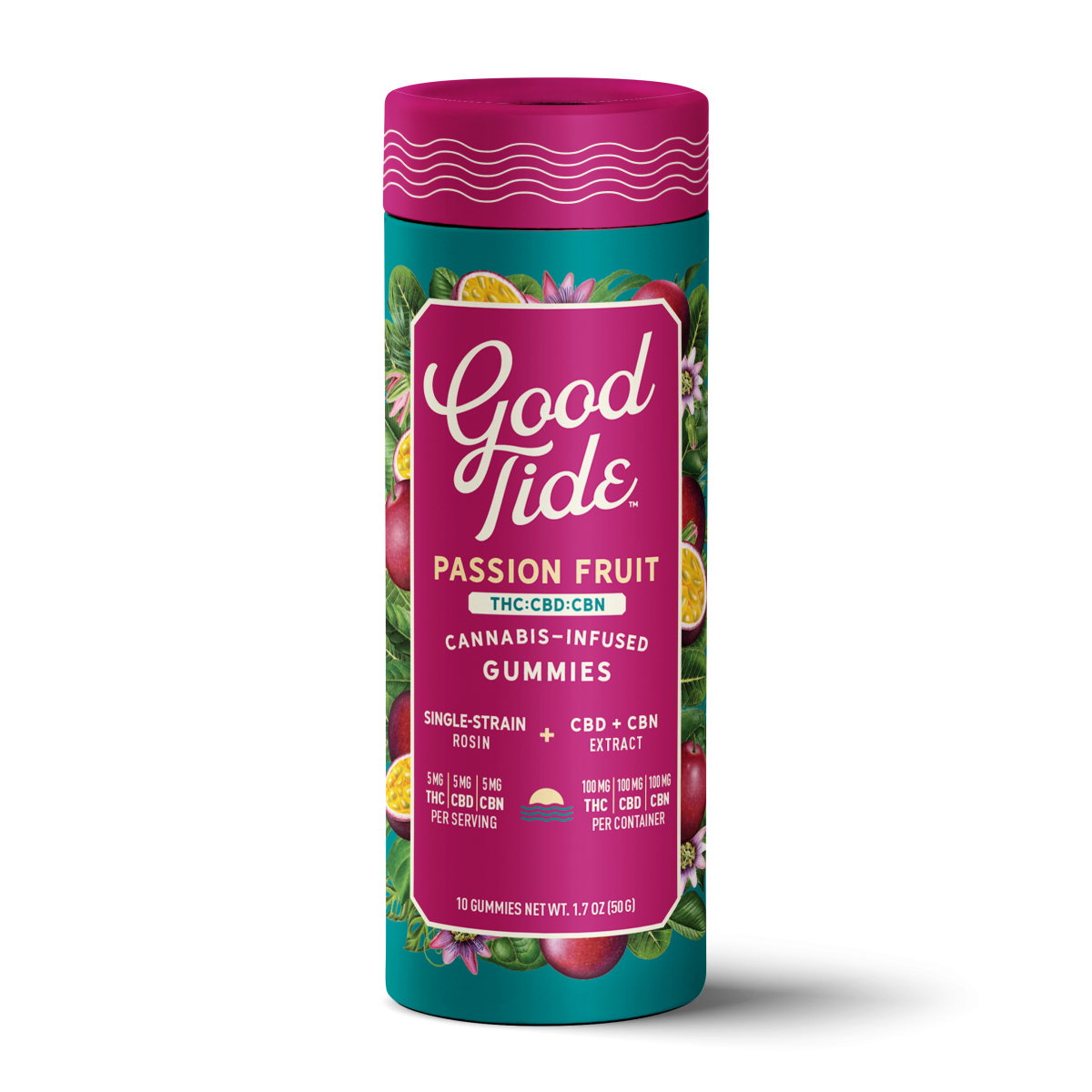 Photograph of product: 1:1:1 THC/CBD/CBN Passion Fruit Rosin Gummies 10pk | 100mg