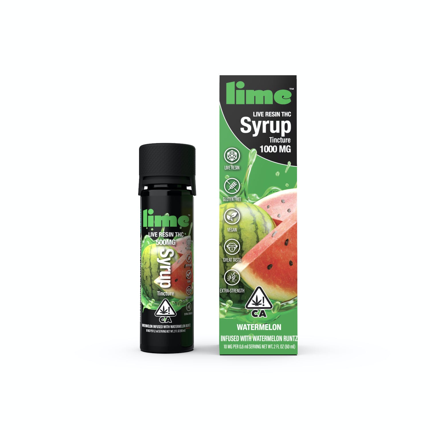 Photograph of product: Lime - Watermelon Live Resin Syrup 1000mg