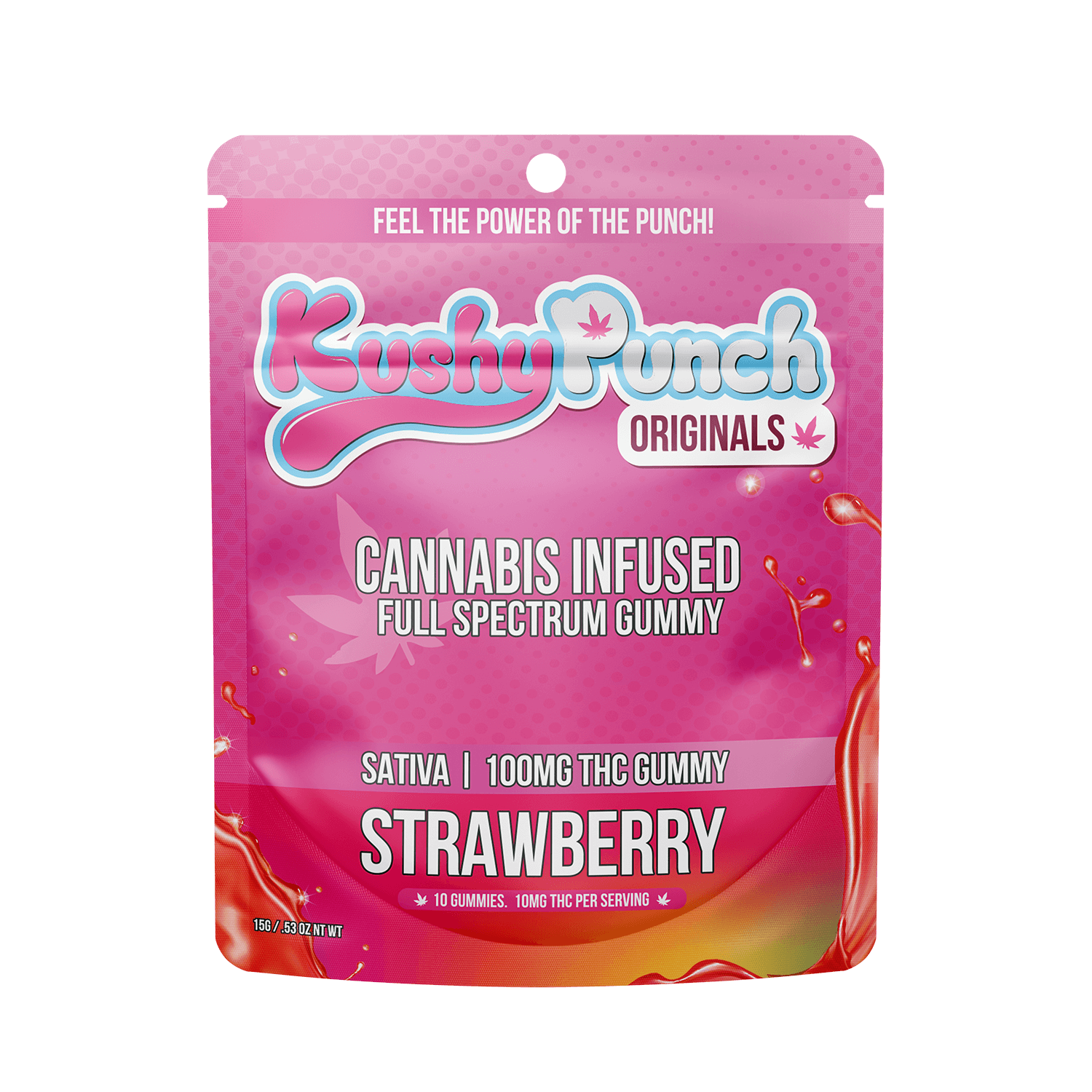 Photograph of Product: Kushy Punch - Sativa Strawberry Gummy 100mg