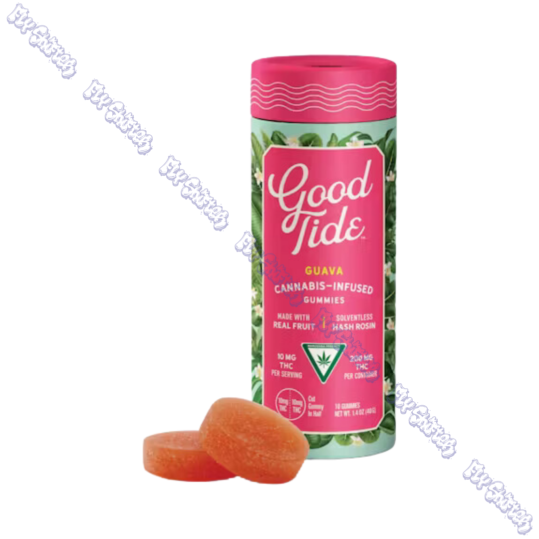 Photograph of product: Good Tide Guava Solventless au chocolat Rosin Gummies 200mg