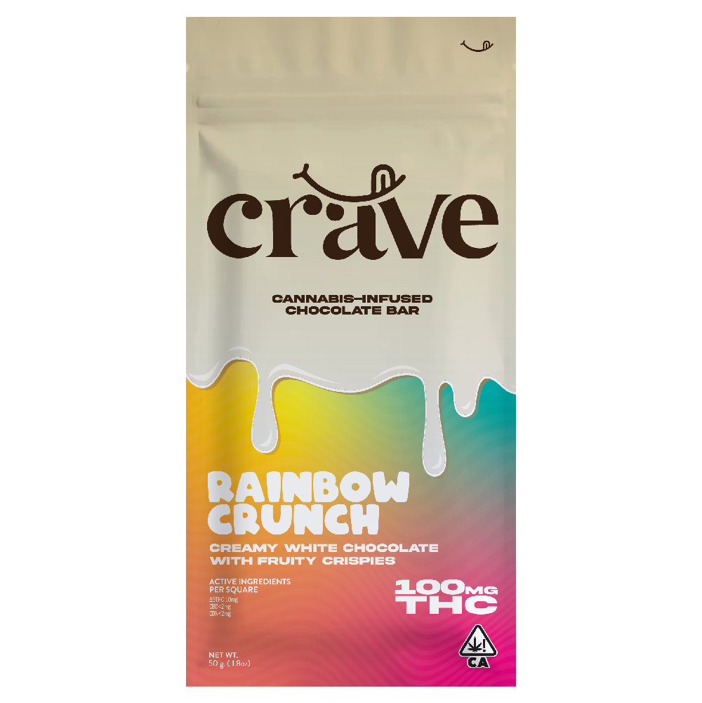 Photograph of product: 100mg Rainbow Crunch Chocolate Bar $15