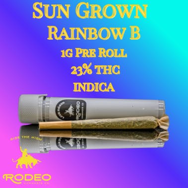 Photograph of product: Rodeo Rainbow B. 1g Preroll (I) - 00212