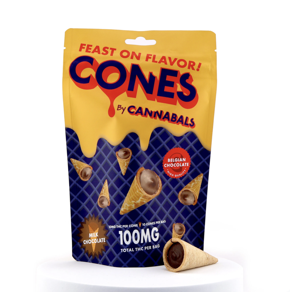 Photograph of product: Cannabals | Milk Chocolate Ice Cream Cones | 100mg (Limited Drop)