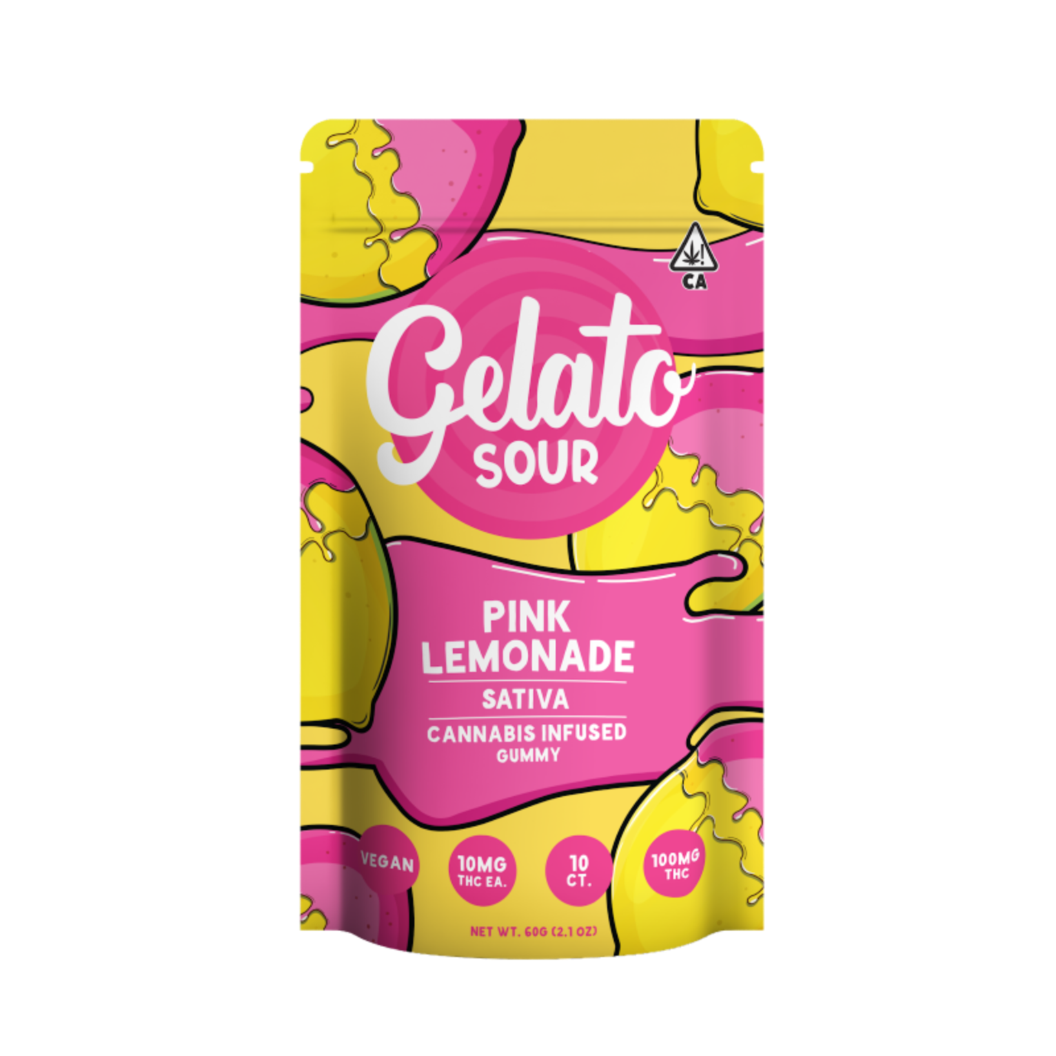 Photograph of product: Gelato | Pink Lemonade Sour | Infused Gummies | 200mg | Oui'd