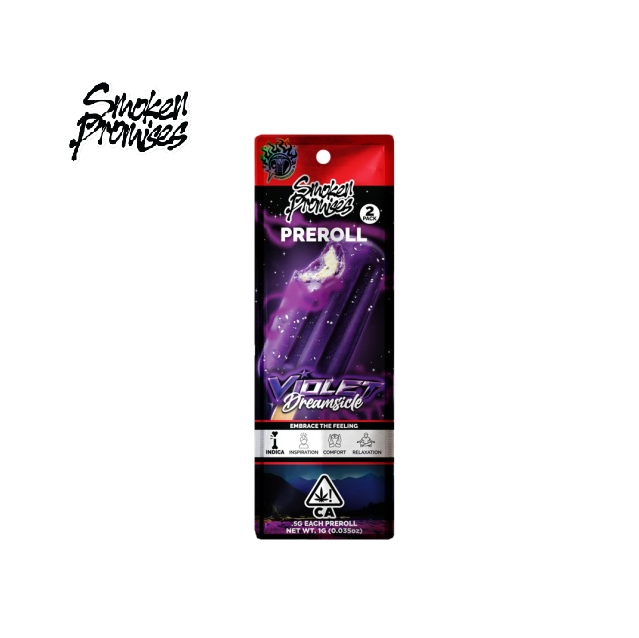 Photograph of product: VIOLET DREAMSICLE 1G 2 PACK PREROLLS