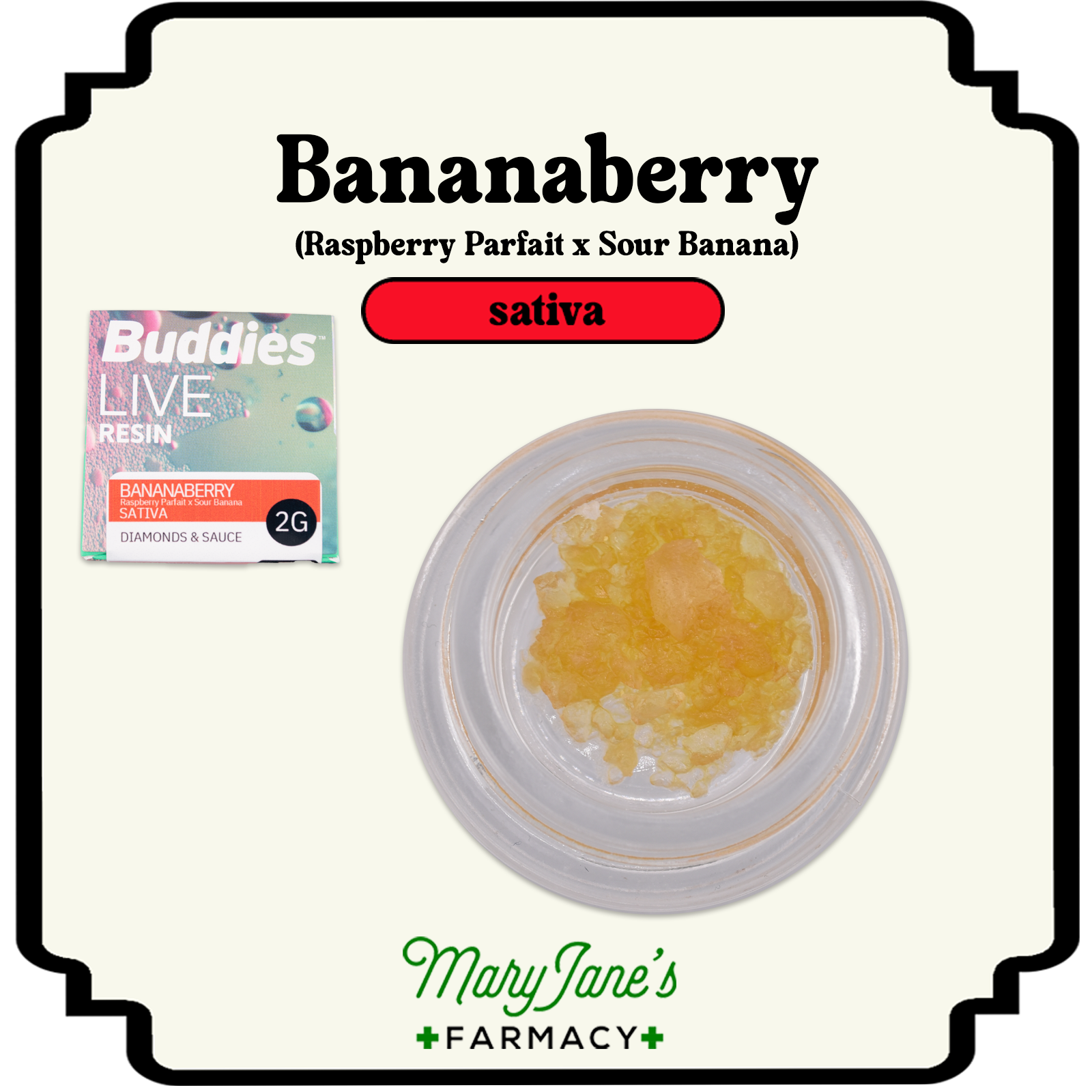 Photograph of product: Bananaberry Live Resin Diamonds & Sauce Extract | 2g