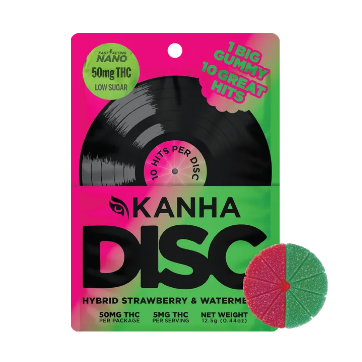 Photograph of product: Kanha | Strawberry & Watermelon Split to Dose Gummy - Hybrid