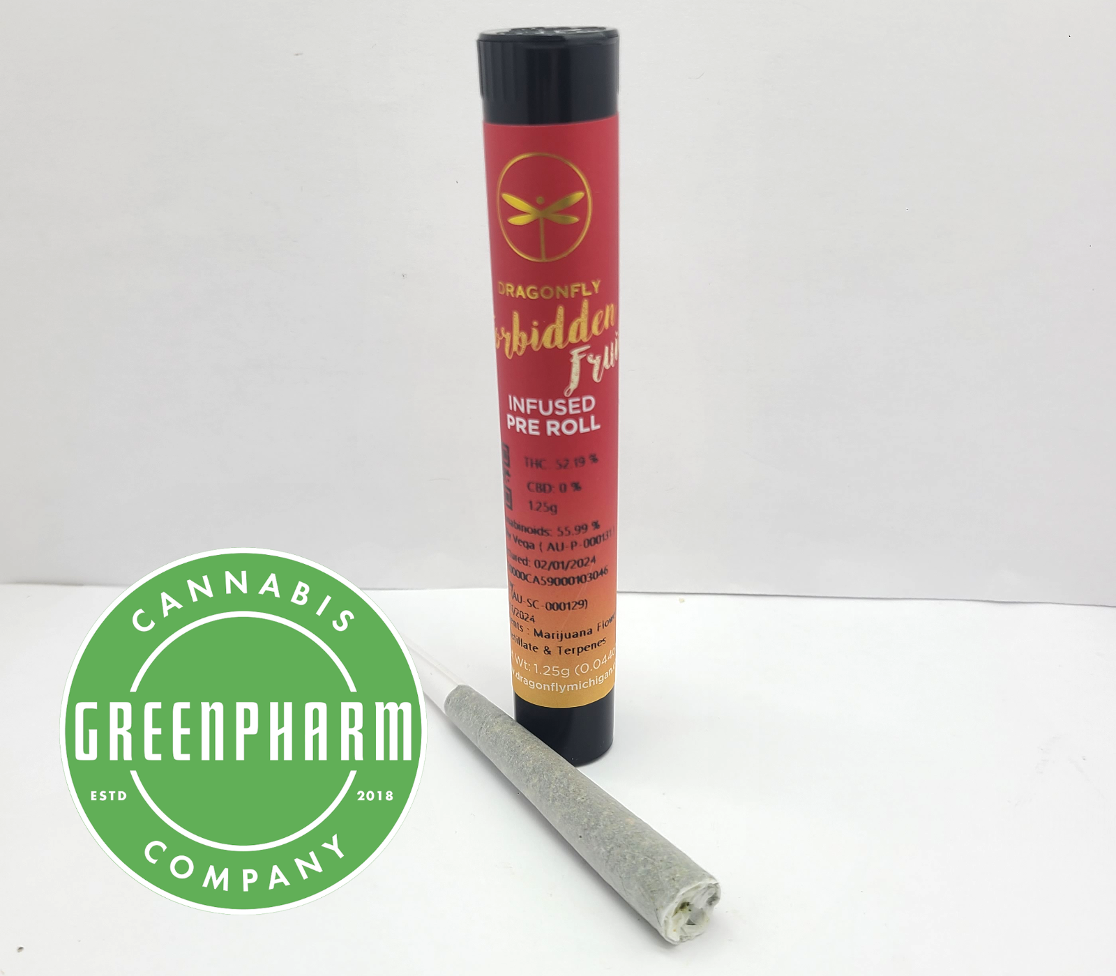 Photograph of product: Infused Pre-Roll | Dragonfly | Forbidden Fruit