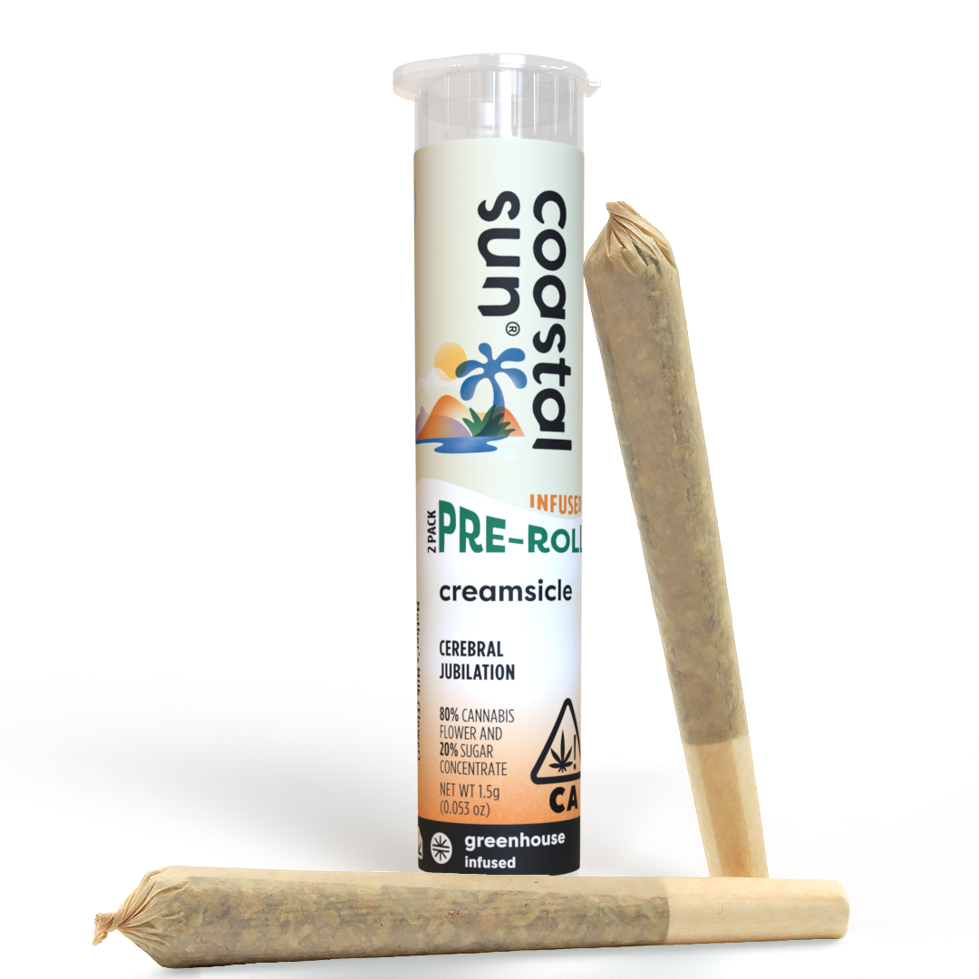 Photograph of product: Creamsicle Infused Greenhouse 0.75g Pre-Roll 2pk 1.5g 