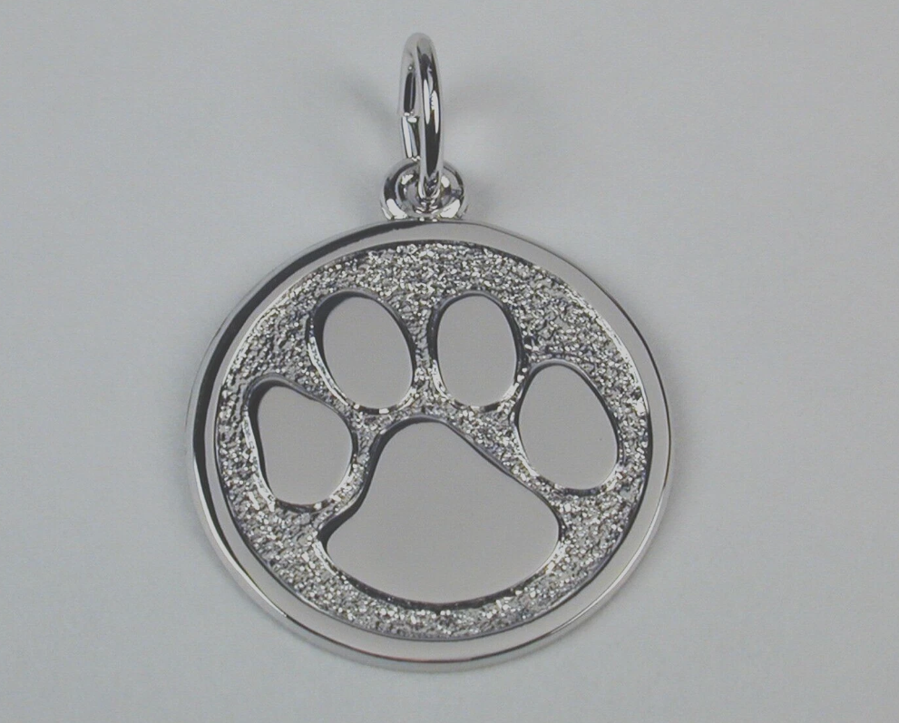 Photograph of product: Paw Print Charm | Sterling Silver w/ Lobster Claw