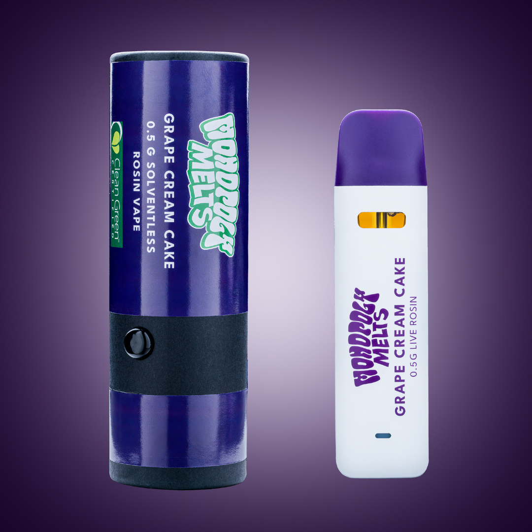 Photograph of product: Grape Cream Cake Live Rosin Disposable Vape