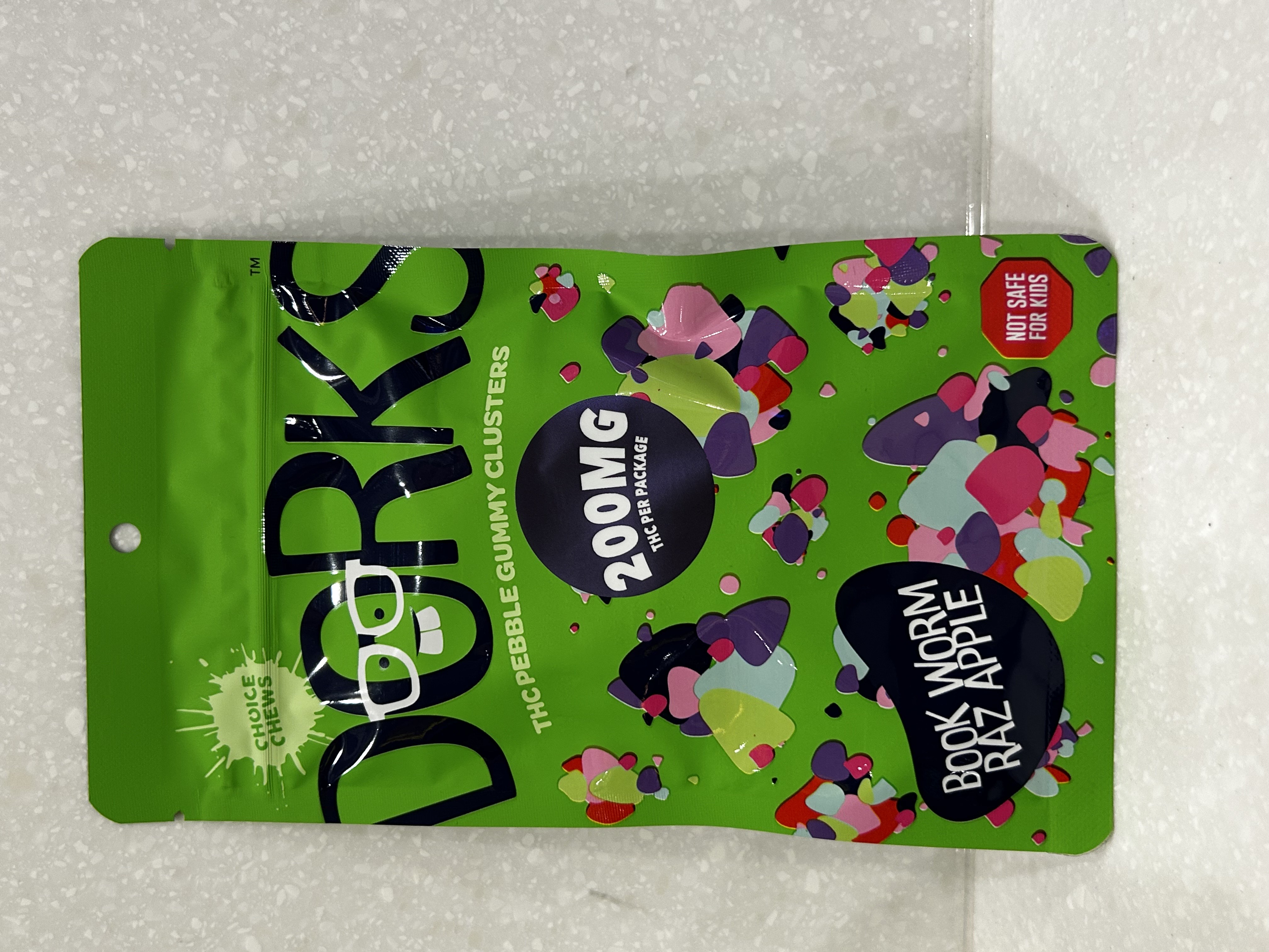 Photograph of product: Choice | Dorks Gummies | Book Worm Razz Apple | 200mg