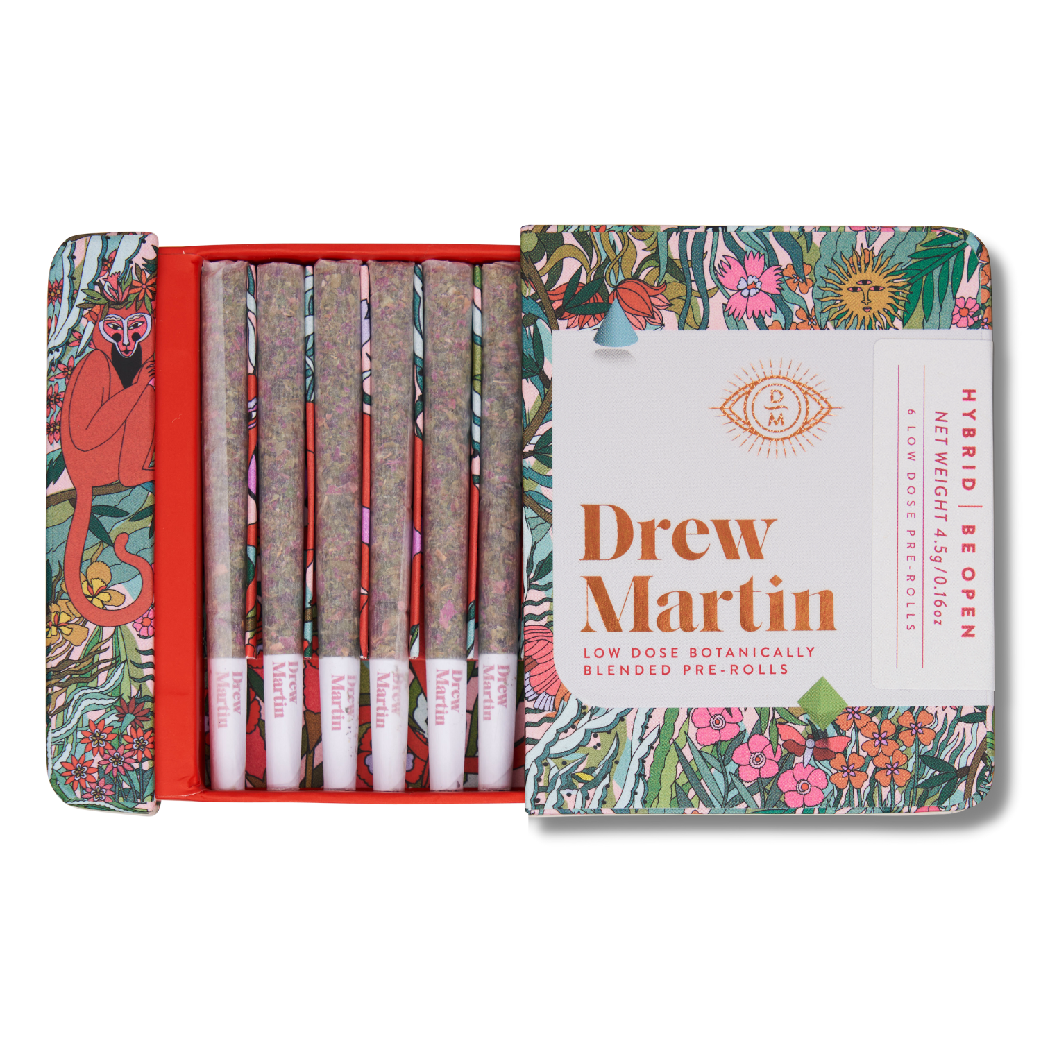 Photograph of product: Drew Martin | Rose Infused | Hybrid | Pre-Roll | 6 Pack | 4.5g