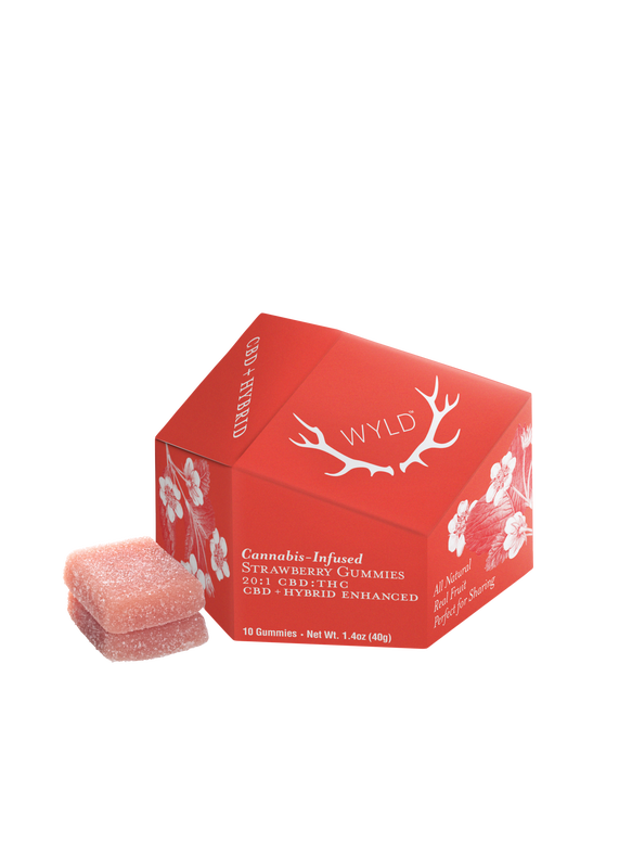 Photograph of product: Strawberry | 1:20 TH-oui:CBD | 10mg | Gummy | Wyld