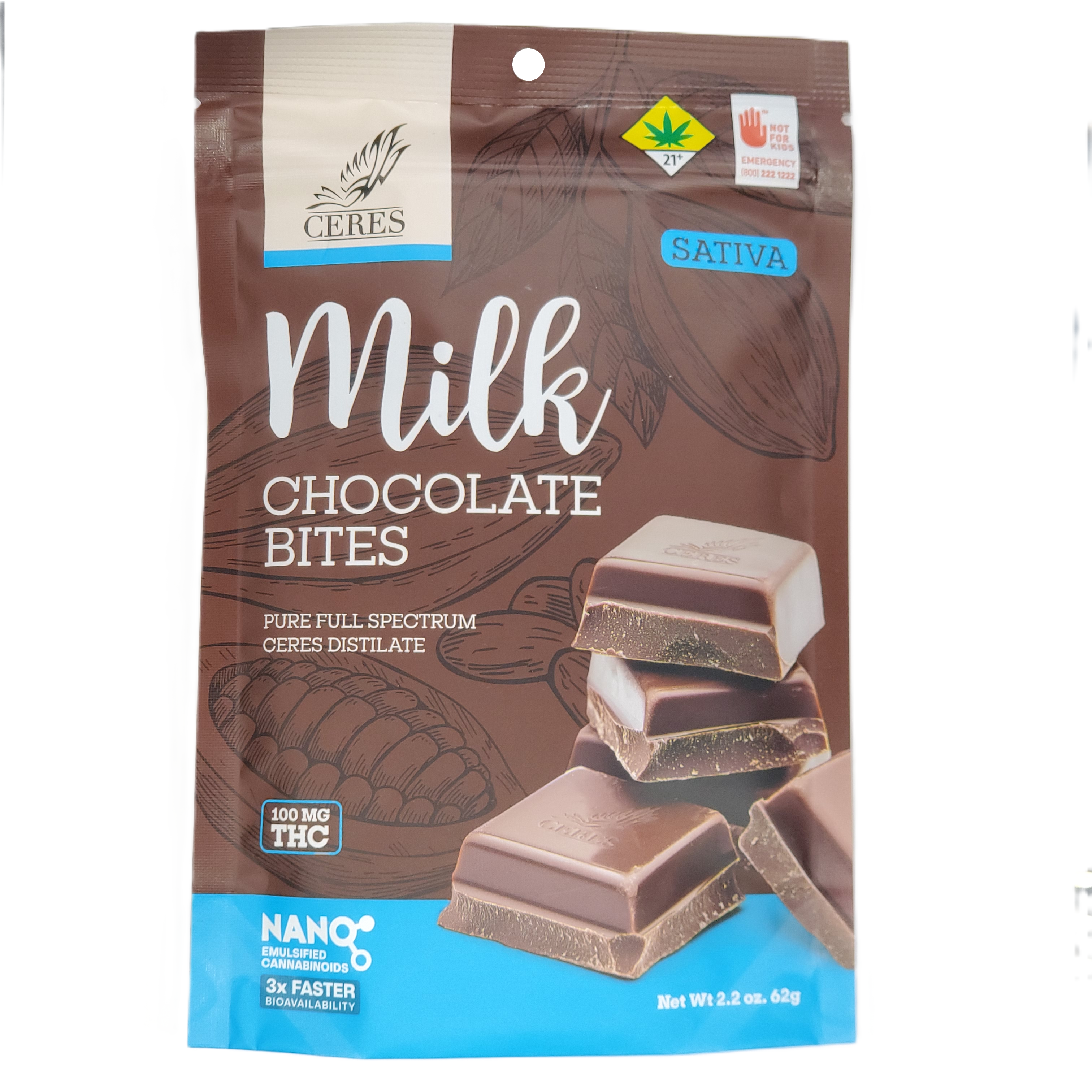 Photograph of product: Ceres Chocobites Oui'd Milk Chocolate 10pk 100mg