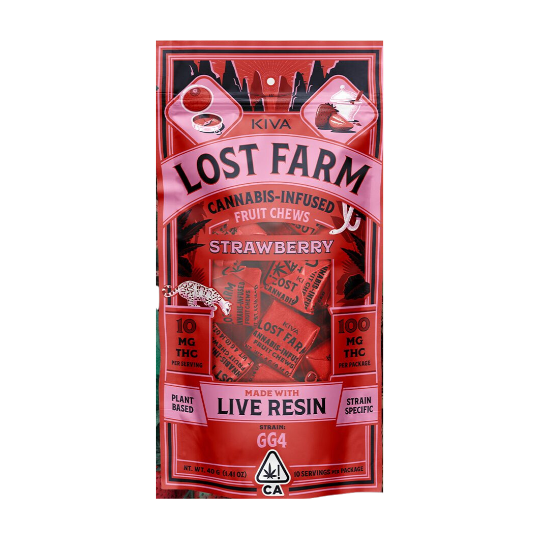 Photograph of product: Lost Farm - 200mg Rosin Gummies - Strawberry Lemonade X Trainwreck