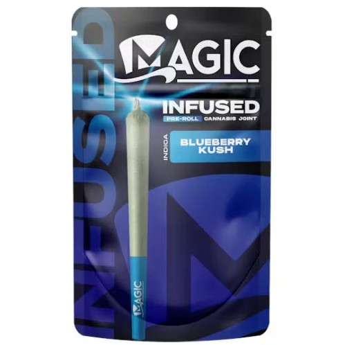 Photograph of Product: Magic Blueberry Kush Infused Preroll Rec