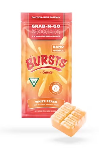 Photograph of Product: White Peach | Grab-N-Go | 200mg | 2 x 100mg | Bursts by Sauce