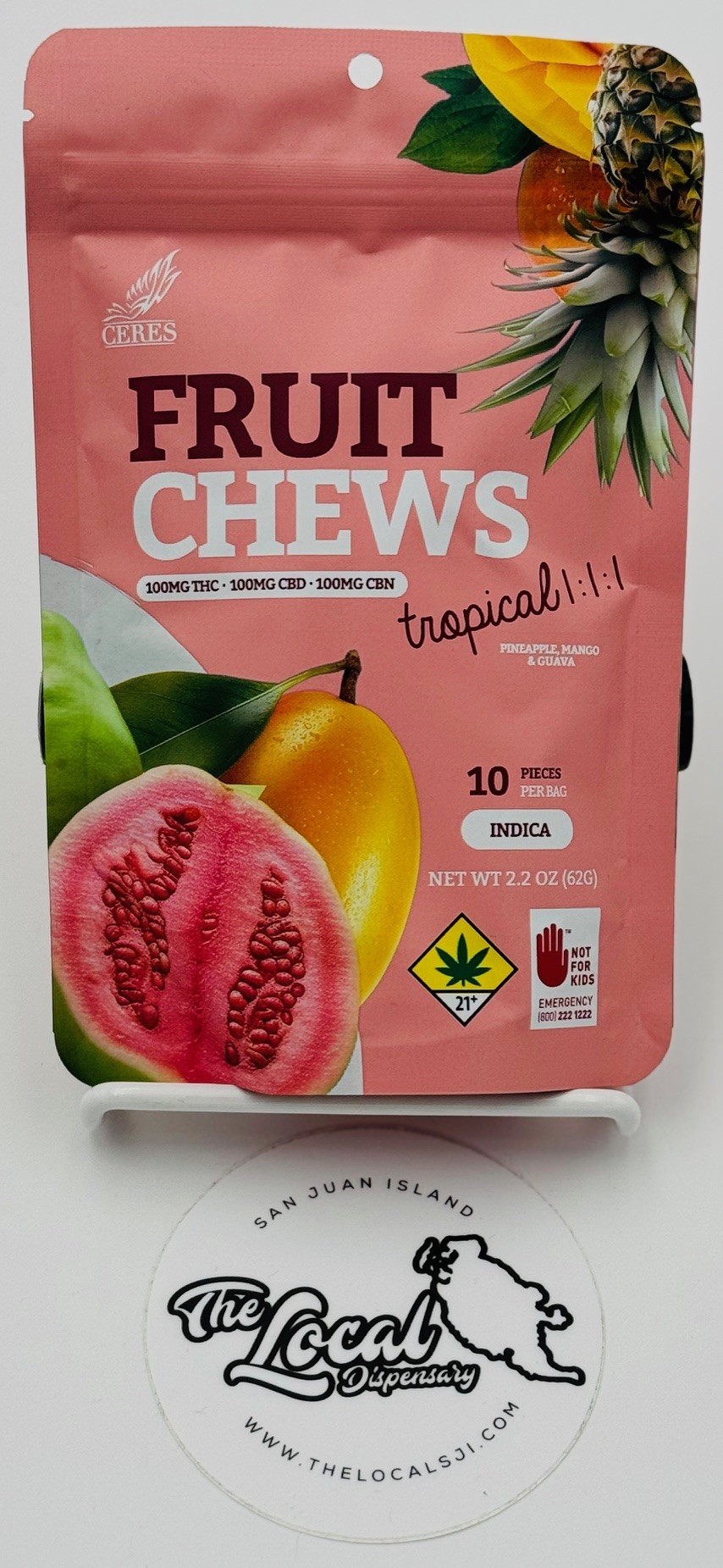 Photograph of product: Tropical Fruit Chews 1:1:1 TH-oui|CBD|CBN - Oui'd 10pk