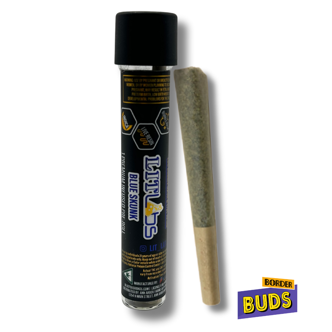 Photograph of product: Blue Skunk | Lit Labs | 1.2g | Infused Pre-Roll
