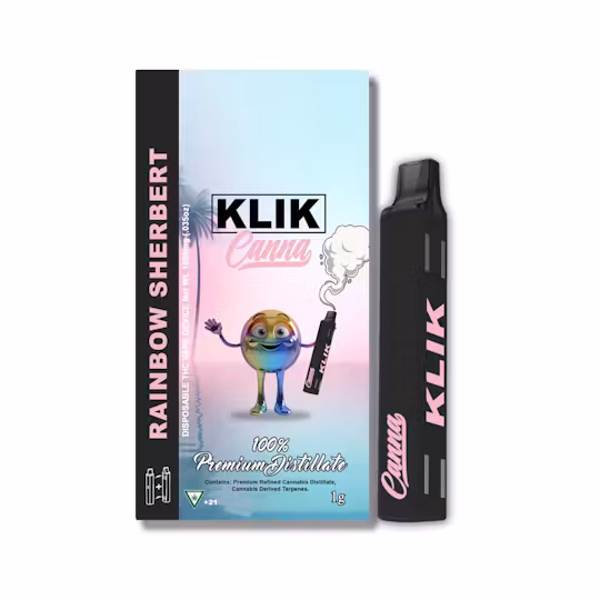 Photograph of product: Klik | Rainbow Sherbert | 1G Magnetic Distillate Disposable