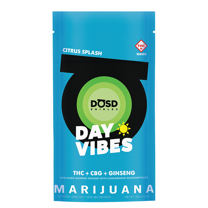 Photograph of product: DOSD - NANO BITES - GUMMIES - 100MG TH-oui / 100MG CBG - 10PK - DAY VIBES CITRUS SPLASH 1:1