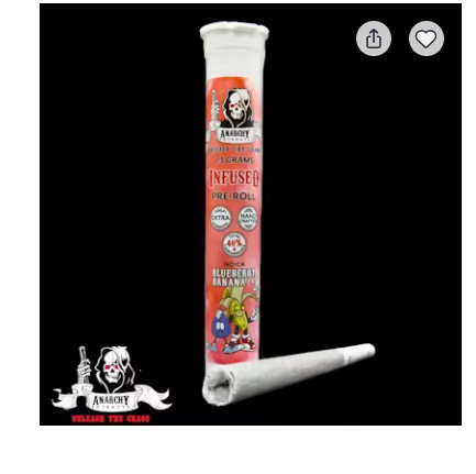Photograph of product: Anarchy 1.3g Infused Pre Roll Cherry Fritter
