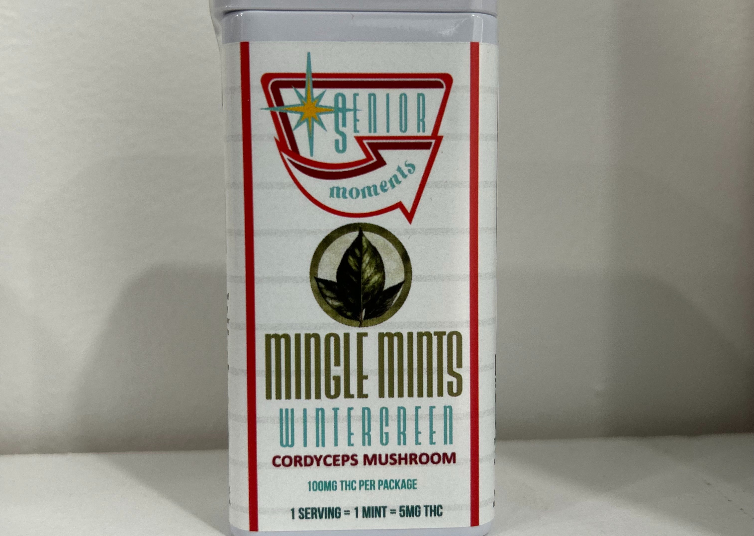 Photograph of product: Senior Moments | Mingle | Mint | 20-pack | 100 mg