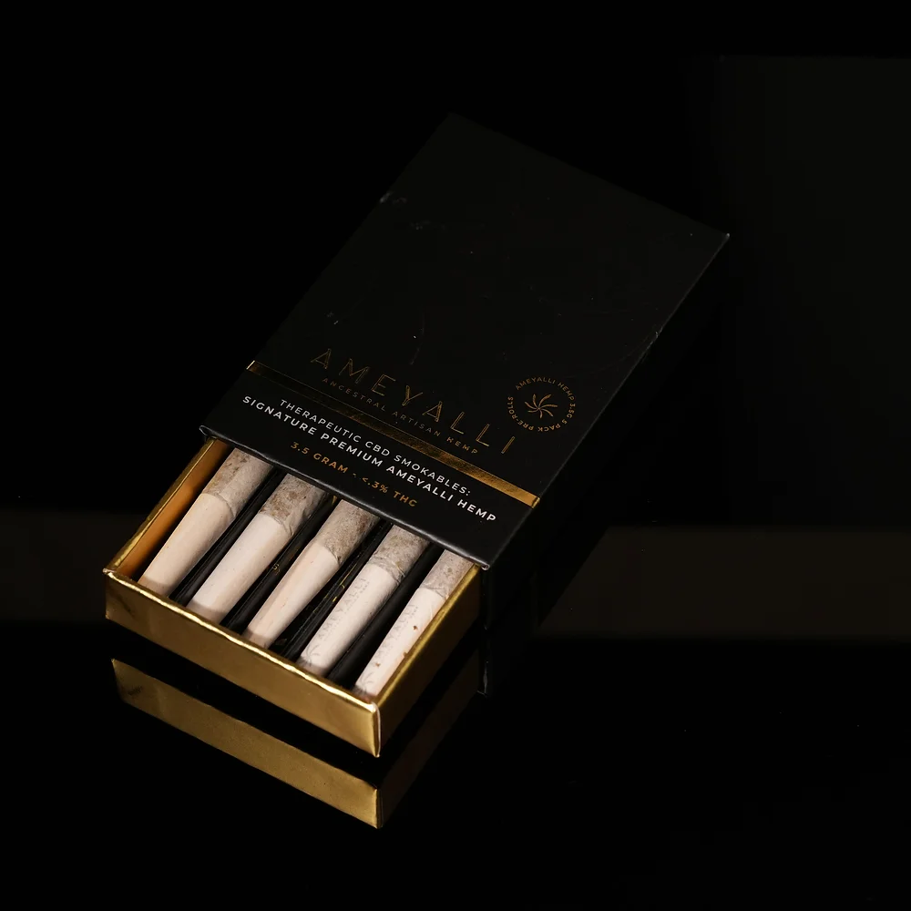 Photograph of product: Ameyalli  Wellness | CBD Preroll 5-pack | Ameyalli Black