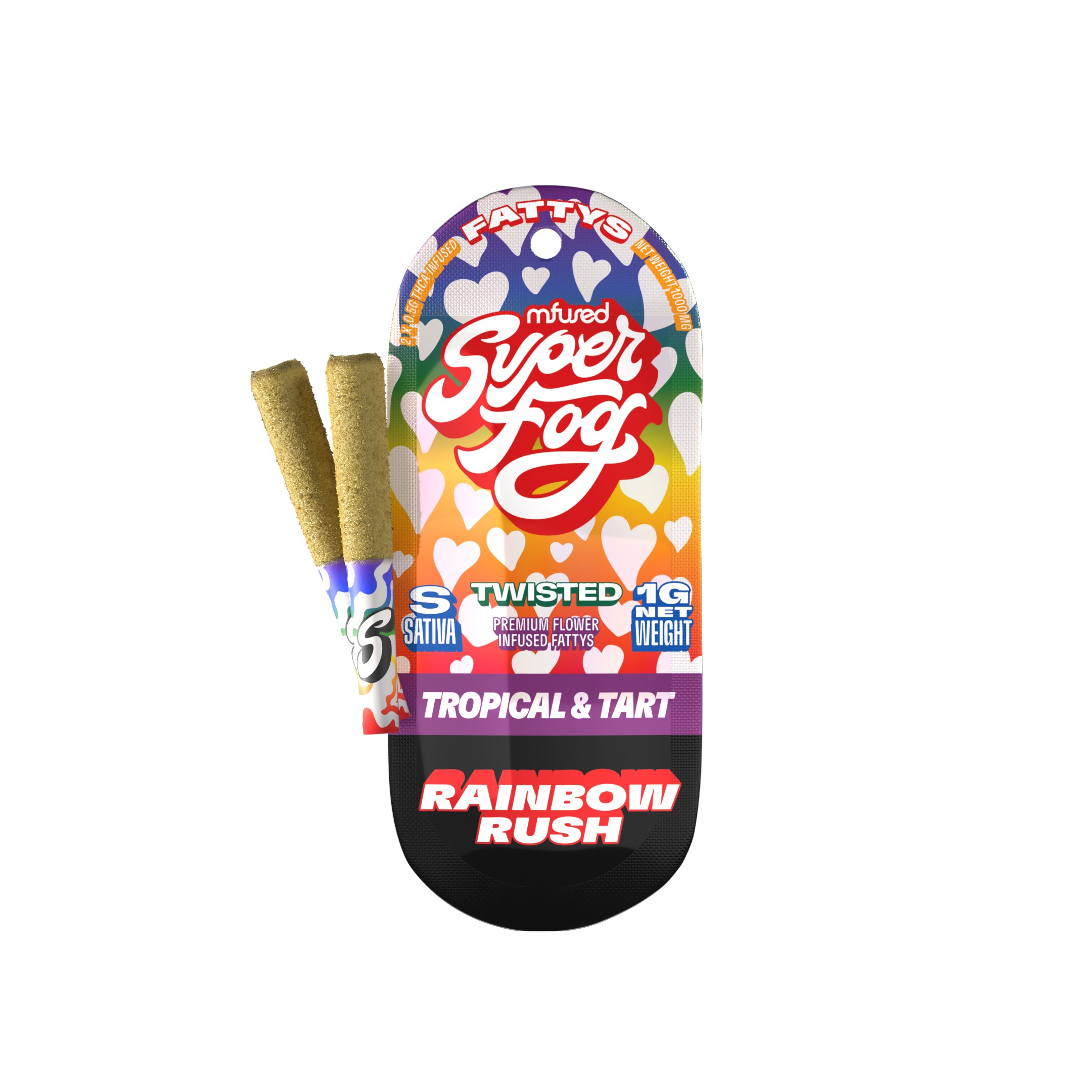 Photograph of product: Super Fog Fire Infused Fattys .5g 2pk Rainbow Rush