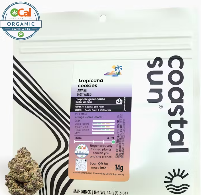 Photograph of product: Coastal Sun Tropicana Cookies Oui'd Greenhouse Flower 14g