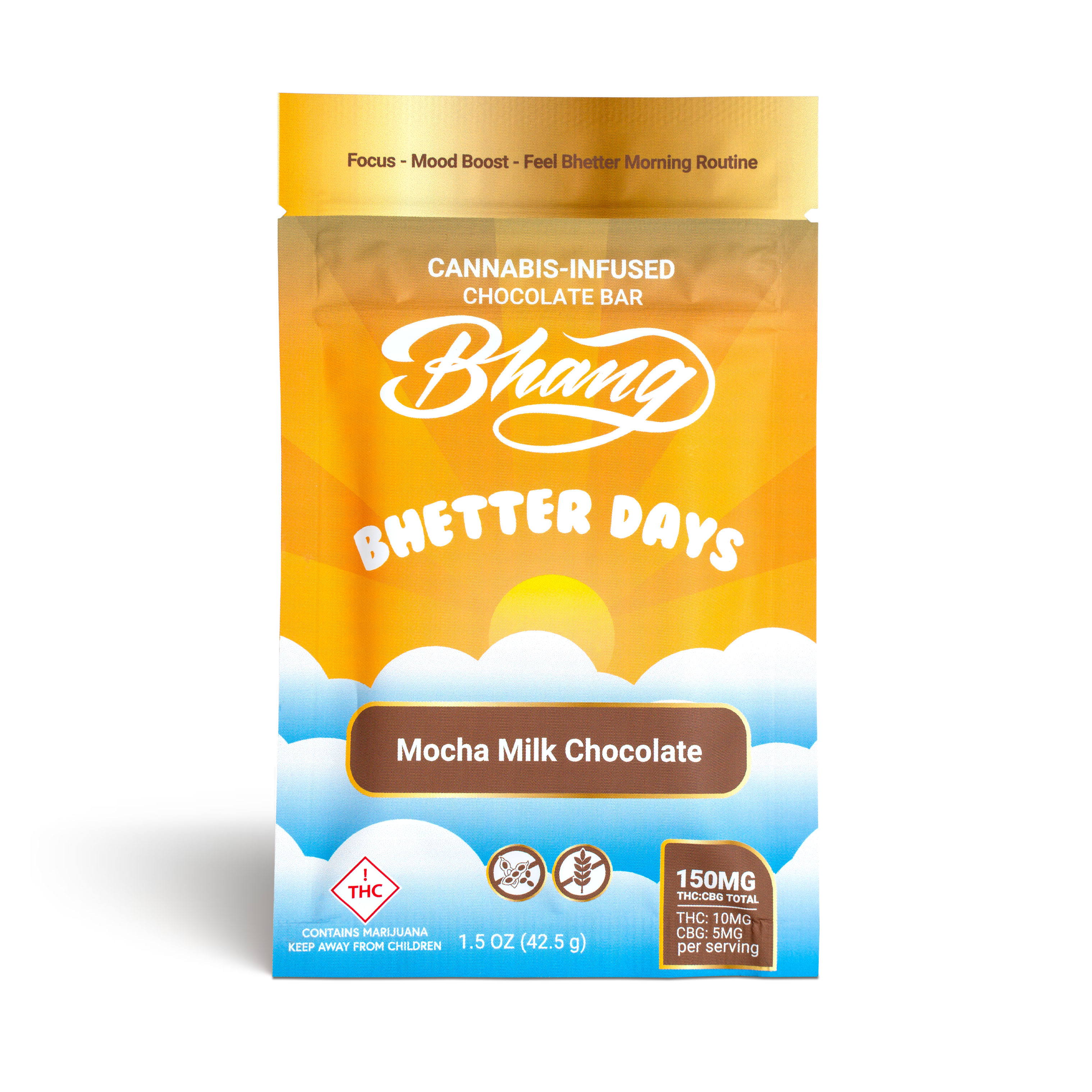 Photograph of product: Mocha Milk Chocolate Bar 2:1 TH-oui:CBG - 100mg