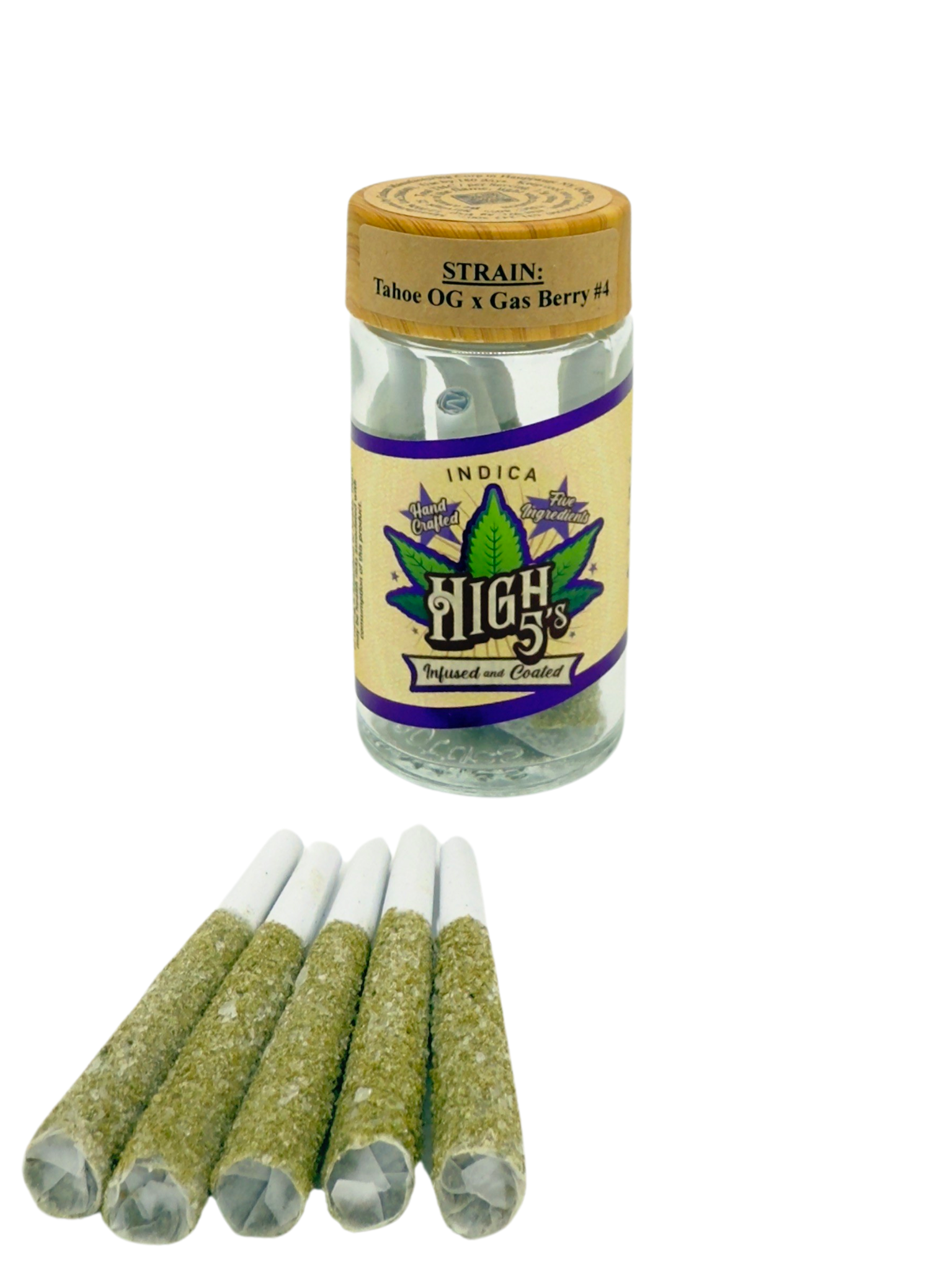 Photograph of Product: High5 - Tahoe OG X Gas Berry Infused Preroll 5 Pack