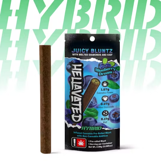 Photograph of product: Blueberry Dream | 2.5g | Juicy Bluntz Infused Blunt | Hybrid
