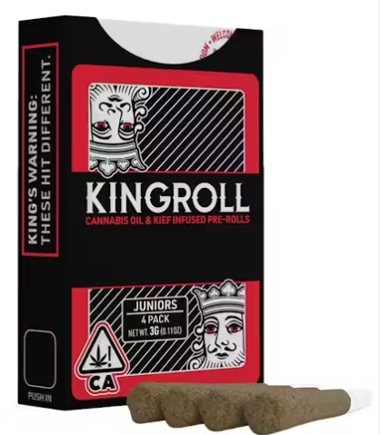 Photograph of product: [Kingroll Jr] Infused Preroll 4 Pack - 3g - G13 x Master Kush (I)