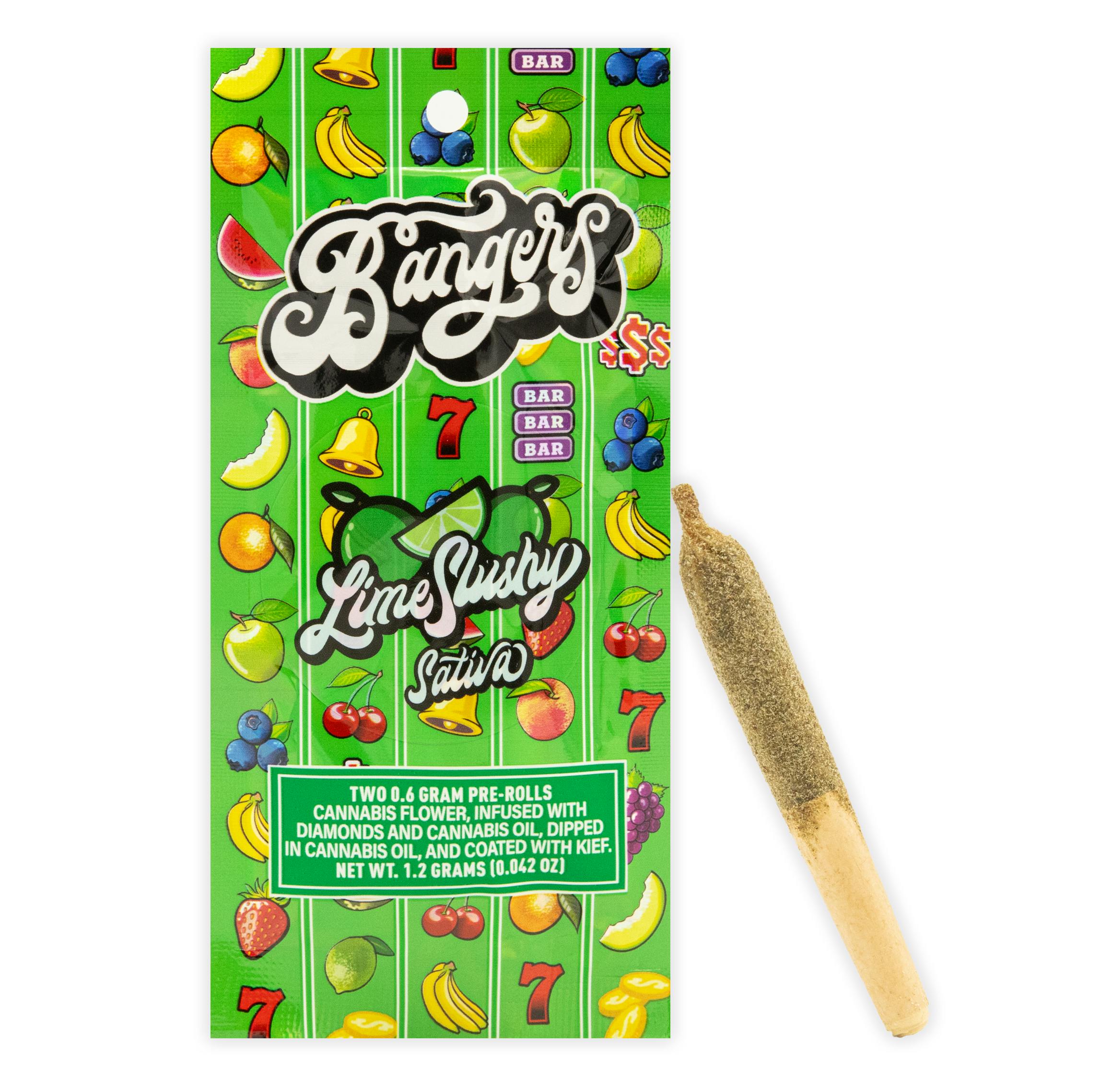 Photograph of product: LIME SLUSHY INFUSED PRE-ROLL 2PK [1.2G]