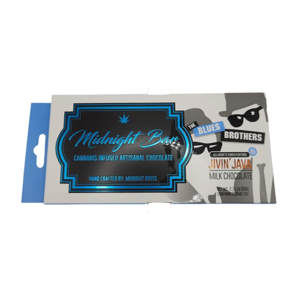 Photograph of product: MIDNIGHT BAR | JIVIN JAVA | CHOCOLATE BAR | 200MG