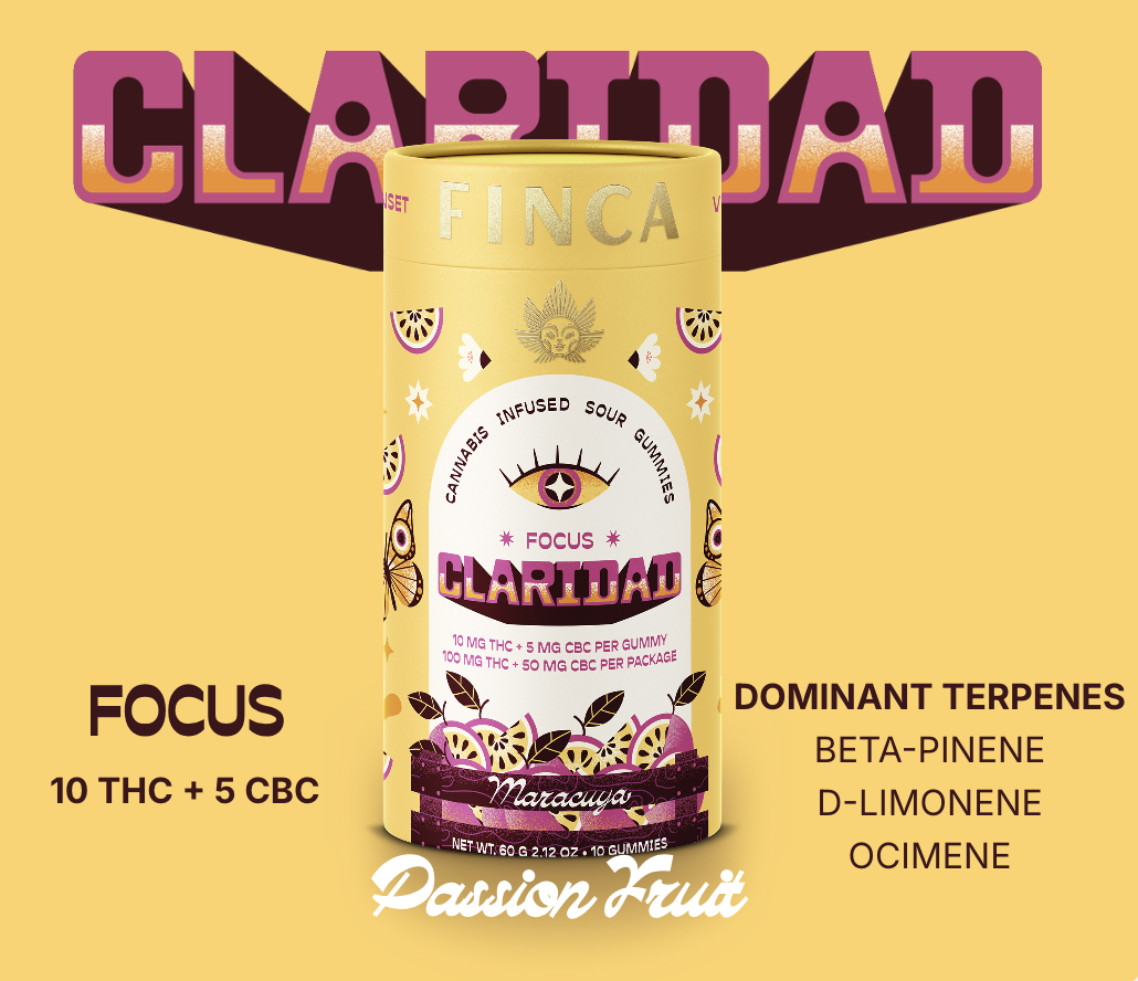 Photograph of product: Passionfruit "Claridad" - 100mg TH-oui 50mg CBC Gummies