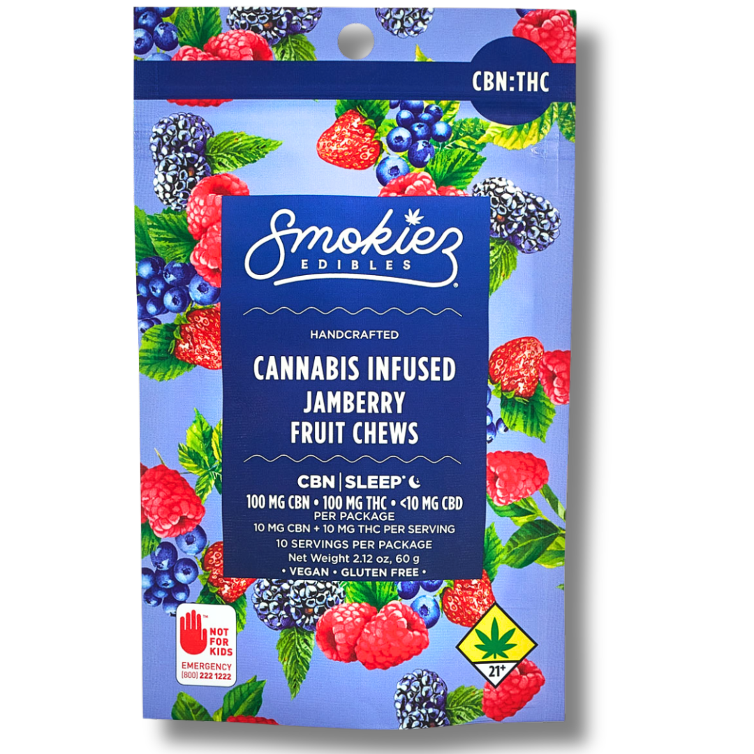Photograph of product: Jamberry 1:1 CBN/TH-oui Fruit Chew Edible (Smokiez)