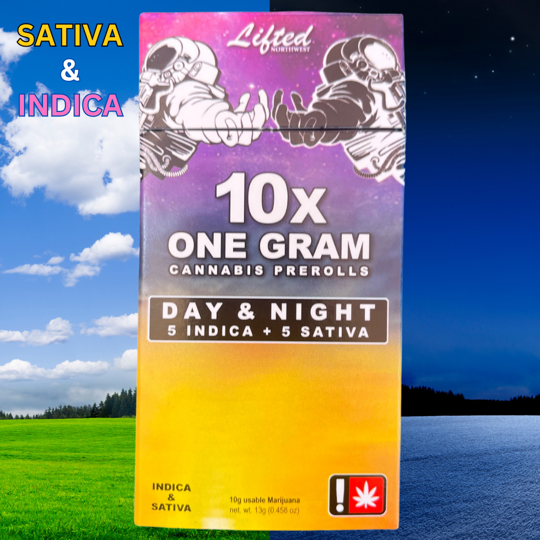 Photograph of product: Lifted > Pre Roll 10Pk x 1g > Day / Night > Chem Dawg / Underground Goat