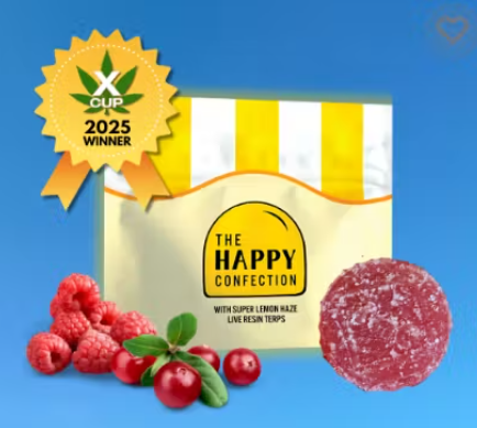Photograph of product: The Happy Confection Boosted Berry Medium Dose Infused Gummies T92 (S) 20 pack - 00190